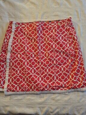Peter Millar women's XL reversible skirt has pockets Red and white geometric